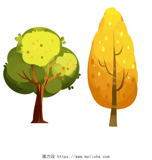 树木卡通元素树木设计png素材